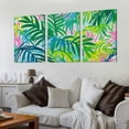 thumbnail image 2 of JRXY Palm Leaves with Lush Branches and Leaves, Tropical Jungle Palm Leaves Art Wall Decor Oil Painting 12x16in x3 Ready to Hang 12x16x3pcs, 2 of 4