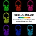 thumbnail image 2 of YSITIANNA 3D Headphone Night Light,3D Headset Illusion Lamp with 16 Colors Changes and Remote Control,Bedroom Decor, Table Lamp for Family, Friends STNL#1264, 2 of 6