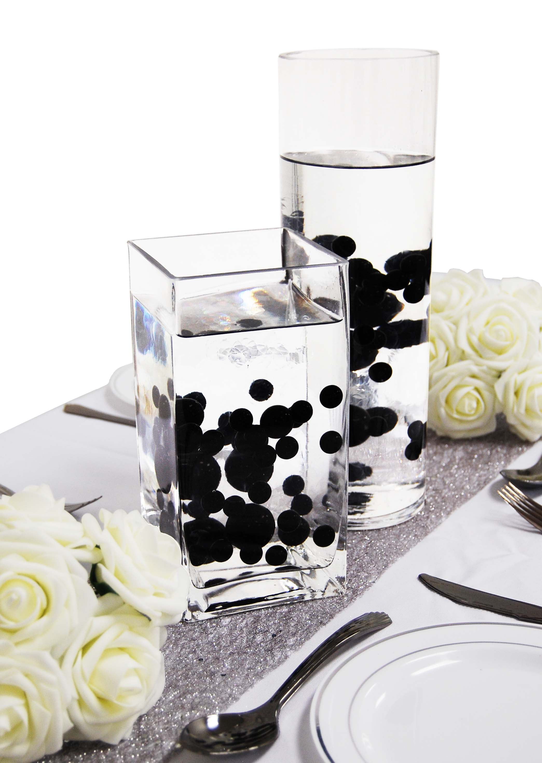  Floating Black Pearls-Shiny-Jumbo Sizes-Fills 1 Gallon of Gels  for The Floating Effect-with Exclusive Meaured Prep Kit-No Guessing-Perfect  Results! Vase Decorations : Home & Kitchen
