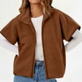 thumbnail image 6 of YUGYXL Women's Oversized Fleece Vest Lightweight Zip up Warm Jacket Fall Causal Sleeveless Fuzzy Cardigan Zip Outerwear Brown XL, 6 of 9