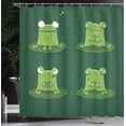 thumbnail image 4 of Ambesonne Funny Shower Curtain, Frogs in Pond Lily Pad, 69"Wx84"L, Hunter Green, 4 of 5