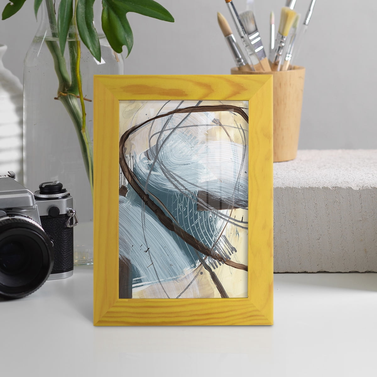 Winding Around II - Framed Print w/glass - Sunflower Yellow