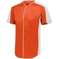 thumbnail image 2 of Augusta Sportswear Men's Full Button Baseball Jersey, ORANGE/WHITE, Small, 2 of 2