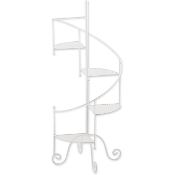10017947 39 inch White Spiral Showcase Plant Stand