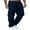 Navy, variant on Pybcvrrd Men's Casual Pants Stretch Waist Straight Fit Relaxed Cargo Pants