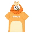 thumbnail image 4 of Bluey Bingo Toddler Boys Hooded Cosplay T-Shirt and French Terry Shorts Outfit Set Orange 3T, 4 of 5