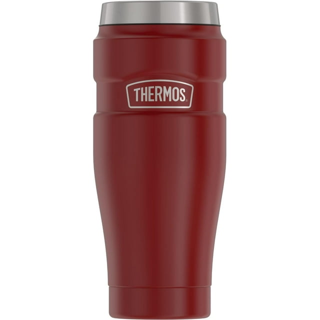 Vaso de Viaje Thermos Rojo Mate Aislamiento al Vacío Acero Inoxidable 16 Onzas