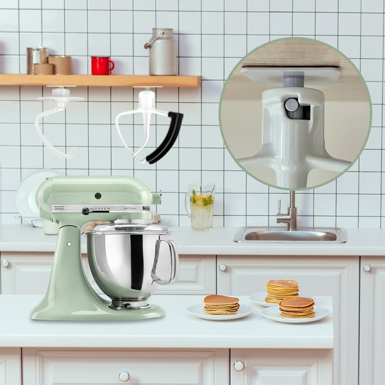 Stand Mixer Attachment Holders, Compatible with KitchenAid Mixer Attachments - for Storing Flex Edge Beater, Flat Beater & More - Space-Saving