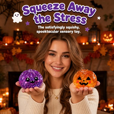 Halloween Ghost Dumpling Squishy, Dumplings Squishies with Steamer Stress Balls, Stretchy Clear Gel Fidget Sensory Toy, Halloween Birthday Holiday Desk Gift for Kids Adults A11 Random-1PCS