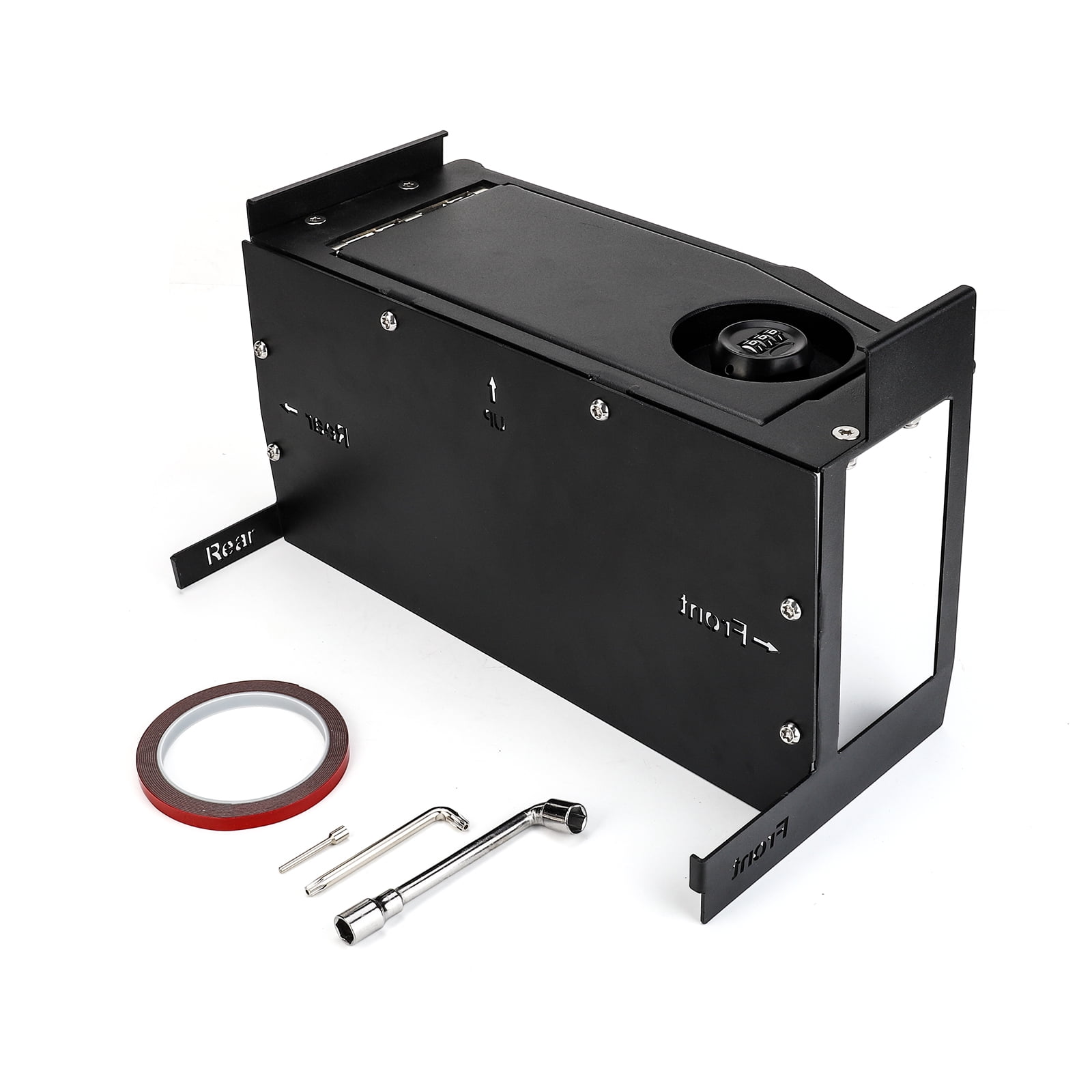3mirrors Center Console Safe Gun Safe Box with Springs Hinge Compatible with 2021-2024 Ford F150, 2022-2024 F150 Lightning