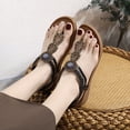 thumbnail image 6 of Womens Sandals Shoes Comfort Walking with Non Slip on Casual Summer Beach Shoes Dress Ankle Elastic Jeweled Bohemian Flats, 6 of 8