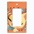 thumbnail image 2 of Metal Light Switch Wall Plate Outlet Cover (Coffee Bean Cat Lover Flower Orange - Single Rocker), 2 of 2