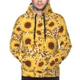 thumbnail image 2 of Bingfone Abstract Leopard Print Sunflower Men's Drawstring Hoodie Long Sleeve Pocket Sweatshirts-3X-Large, 2 of 6