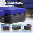 thumbnail image 7 of INTER HUT Stone Creek Set of 2 Patio Wicker Rattan Ottoman Footrest Garden Outdoor w/ Cushion - Blue, 7 of 7