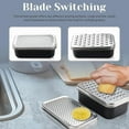 thumbnail image 3 of Cheese Grater with Food Saver Container 2 In1 Fruit Vegetable Chopper Onion Choppers with Container Stainless Steel Rectangle Box and Graters Cheese Grater Handheld Metal, 3 of 5