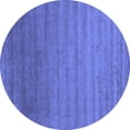 thumbnail image 1 of Ahgly Company Machine Washable Indoor Round Abstract Blue Contemporary Area Rugs, 3' Round, 1 of 4