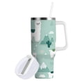 thumbnail image 2 of 40 oz Insulated Stainless Steel Tumbler Double Wall Stainless Steel Tumbler with 2-Way Drinking Cute Cartoon Llama Pattern, 2 of 9