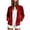 Red, variant on Women's Long Sleeve Zipper Velvet Jackets Stand Collar Lightweight Velour Coat With Side Pockets for Work Office