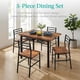 thumbnail image 3 of Songqin 5-Piece Modern Dining Set W/Steel Frame, Space Saving Rectangular Kitchen Table W/ 4 Matching Chairs & Storage Rack for Apartments, Kitchens & Dining Rooms - Medium Brown/Black, 3 of 14