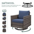 thumbnail image 3 of PARKWELL Outdoor Swivel Glider Chair, Patio Swivel Rocking Lounge Chair with Navy Cushions for Balcony Patio, Gray Wicker, 3 of 7