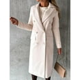 thumbnail image 3 of ZANKLEY Women Long  Coat Double Breasted Trench Coat Fall Winter Clothes, 3 of 6
