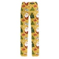 thumbnail image 6 of Women's Fashion Loose Casual Christmas Snowman Print Pants with Drawstring Elastic Waist, Comfortable Sleepwear and Loungewear Trousers for Home,Yellow,2XL, 6 of 7