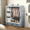 thumbnail image 6 of Brochao Portable Closet Organizer with 3 Drawers & 4 Shelves Gray, 6 of 11