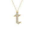 thumbnail image 2 of ARAIYA FINE JEWELRY 10K Yellow Gold Lab Grown Diamond letter " r " Initial Pendant Silver Yellow Plating Cable Chain Necklace (1/5 cttw, D-F Color, VS Clarity) 18 ", 2 of 5
