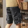 thumbnail image 5 of Men's Solid Color Shorts Casual 2025 Summer Fashion Breathable Shorts with Pockets Lounge Baggy Athletic Short Pants, 5 of 5