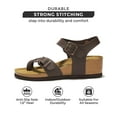 thumbnail image 3 of Project Cloud 100% Genuine Leather Womens Sandals Memory Foam Cross Strap Platform Sandals & Slippers (Barrett), 3 of 6