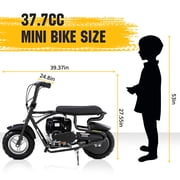 Oryxearth OM-40 Mini Gas Bike for Teens, Off-Road Dirt Bike, Gas Powered 4-Stroke Pocket Bike, Easy Assembly, Black