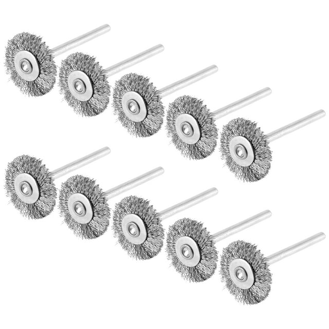 Brosse de Polissage de Fil d'Acier, 10Pcs 25mm Mini Brosse de Fil d'Acier Inoxydable Meuleuse Outil de Polissage