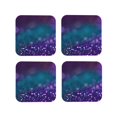 thumbnail image 2 of Balery 4 Pcs Purple And Green Glitterleather Coasters Set, Drink Table Cup Coasters For Living Room Kitchen Coffee Decor, 2 of 9
