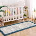 thumbnail image 2 of HOMERRY Runner Rug 2'x 8' Rug for Living Room Bedroom Rug Non Slip Bathroom Rugs Modern Bordered Teal Thin Indoor Carpet, 2 of 6
