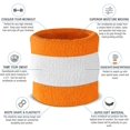 thumbnail image 5 of Suddora Cotton Terry Cloth Sweatband Set with 1 Headband and 2 Wristbands, Orange White Orange, 5 of 7
