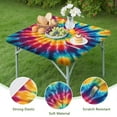 thumbnail image 4 of Colorful Tie Dye Spiral Pattern Square Fitted Tablecloth with Elastic Edge,Square Table Cover,Washable Elastic Table Cover for Home Kitchen Party Decor 36"x36", 4 of 6