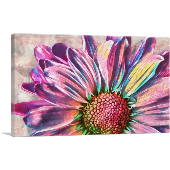 ARTCANVAS Pink Flower Home decor Canvas Art Print - Size: 40" x 26" (0.75" Deep)