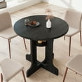 thumbnail image 6 of Round Dining Table for 2-4, 31.5-Inch Modern Kitchen Table with Storage Shelf for Dining Room, Kitchen, Living Room, Black, 6 of 7