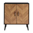thumbnail image 2 of Taicans Modern Sideboard Buffet Cabinet with Magnetic Doors,27.5x11.8x31.2in | Wood Grain Herringbone Design,Adjustable Shelf,Kitchen Pantry Storage & Coffee Bar Station,For Dining Room,Living Room, 2 of 8