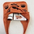 thumbnail image 2 of Bolso Hobo Punto Halloween Ganchillo Dibujos Animados para Mujer () Naranja, 2 of 3
