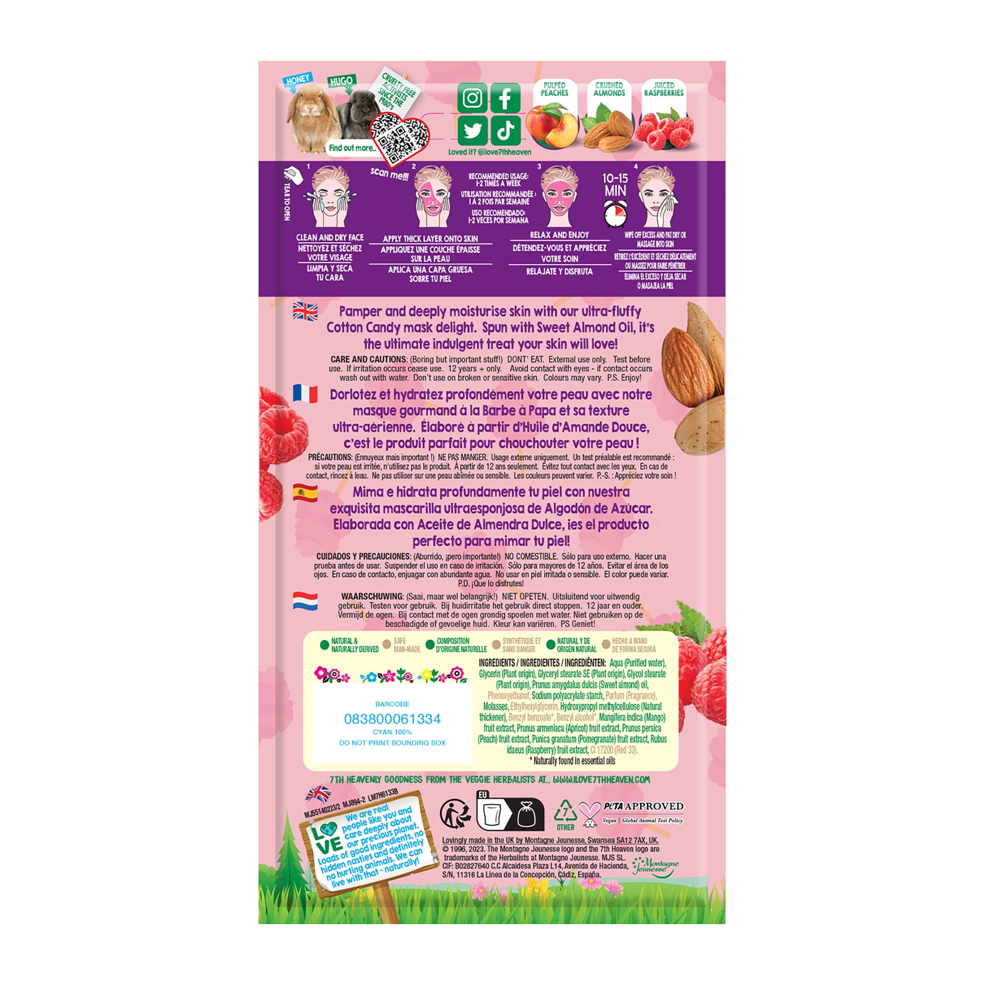 Be Delicious Scrummy Face Mask Collection by 7th Heaven for Women - 3 Pc 0.27oz Marshmallow Fluff Hydrating Mask, 0.27oz Birthday Cake Peel-Off Mask, 0.27oz Cotton Candy Moisturising Mask