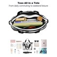 thumbnail image 4 of Tote Bag for Women - Black and White Rooster Shoulder Bag - Large Utility Work Duffle Bag with Zipper Handbag for Travel, Work, Sprots, 4 of 5