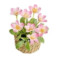 thumbnail image 6 of Artificial Potted Flowers with Woven Basket, Fake Floral Decor for Home, Patio & Tabletop, 6 of 7