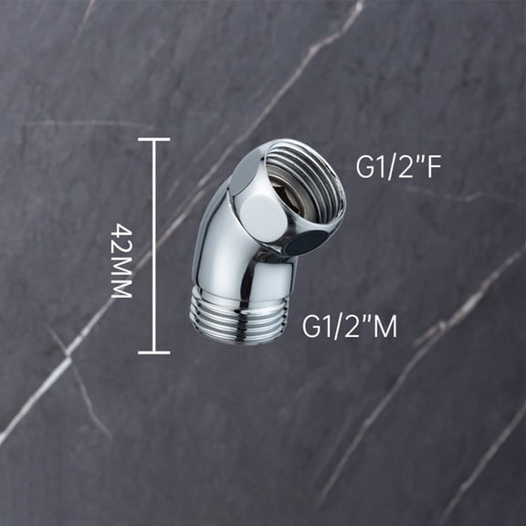 Dleadar 135° Shower Elbow Hand Shower Top Spray Adapter Chrome Shower Connector House