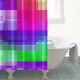 thumbnail image 4 of Purple and Pink Checkered Pattern Modern Waterproof Shower Curtain Set with 12 Hooks, Washable Decorative Bathroom Shower Curtain, 4 of 6