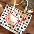thumbnail image 3 of Cartoon Charm Print Hello Kitty Handbag With Keychains Kawaii Lunch Bag Canvas Bag Portable Shoulder Bag Creative Vintage Gift tzw, 3 of 6