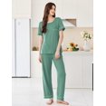 thumbnail image 3 of Ekouaer Womens Pajama Sets Short Sleeve Top and Pants 2 Piece Pjs Soft Sleepwear Comfy Lounge Set, 3 of 6