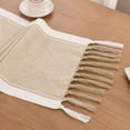 thumbnail image 5 of MeyJey Table Runner and Placemats Set of 4, Washable Fabric Rectangle Dining Table Mats with Tassels for Dining Tables, Kitchen, Brown, 5 of 10
