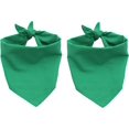 thumbnail image 1 of LAICAIW 2 Pack Plain Dog Bandanas Green Scarf Reversible Cotton for Small Medium Large Dogs, 1 of 4