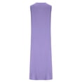 thumbnail image 5 of Womens Summer Dresses Casual And Linen Solid Color Causal Turndown Collar Sleeveless Button Dress Loose Flowy Beach Sundress, 5 of 6